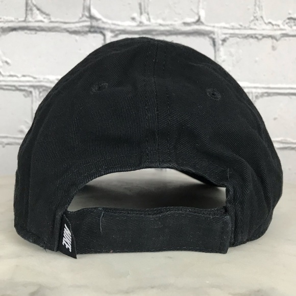 Nike Just Do It Kids Toddler Black Casual Adjustable Hat & Cap White Swoosh - Picture 3 of 11